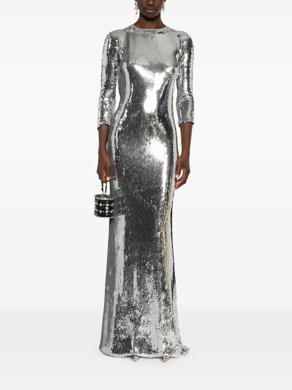 Nº21 Maxi-jurk met pailletten - Zilver