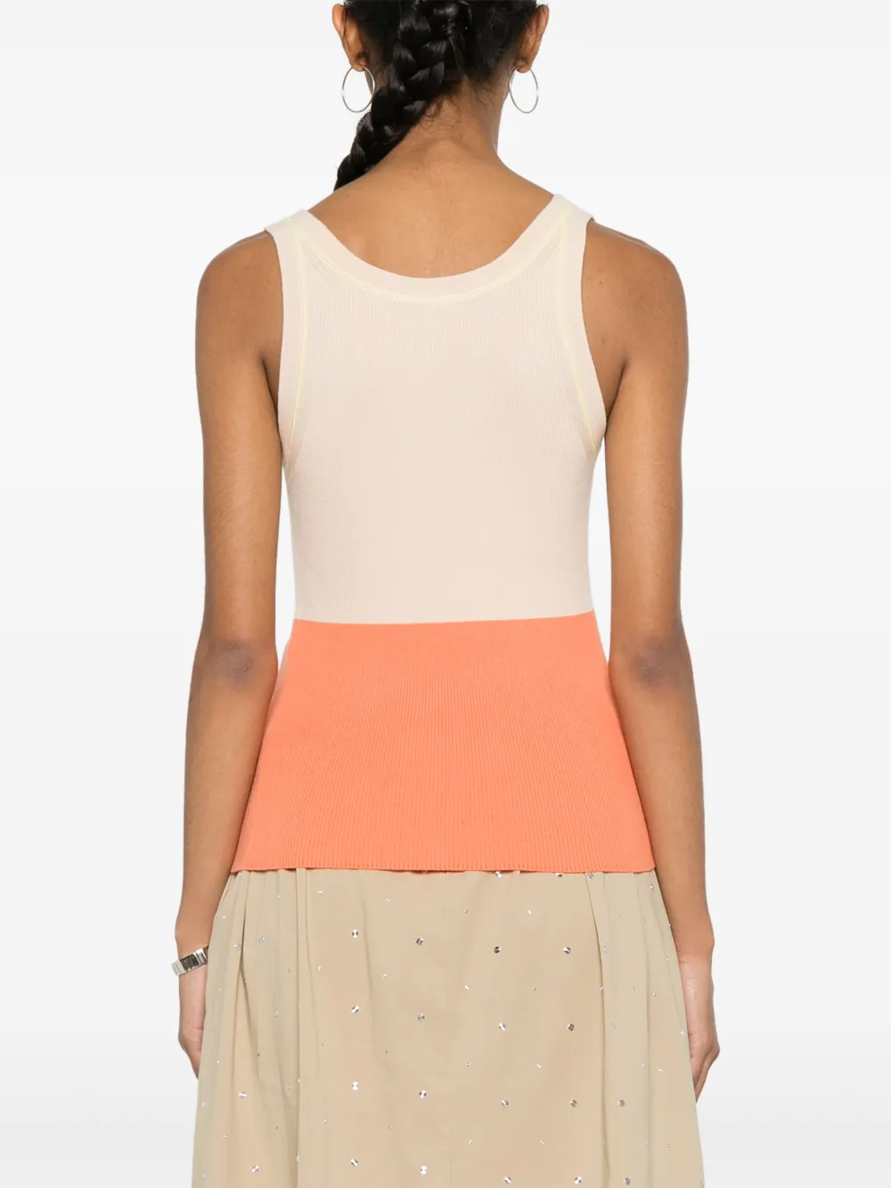 Ps By Paul Smith Colourblock Ribbed Tank Top In Neutrals