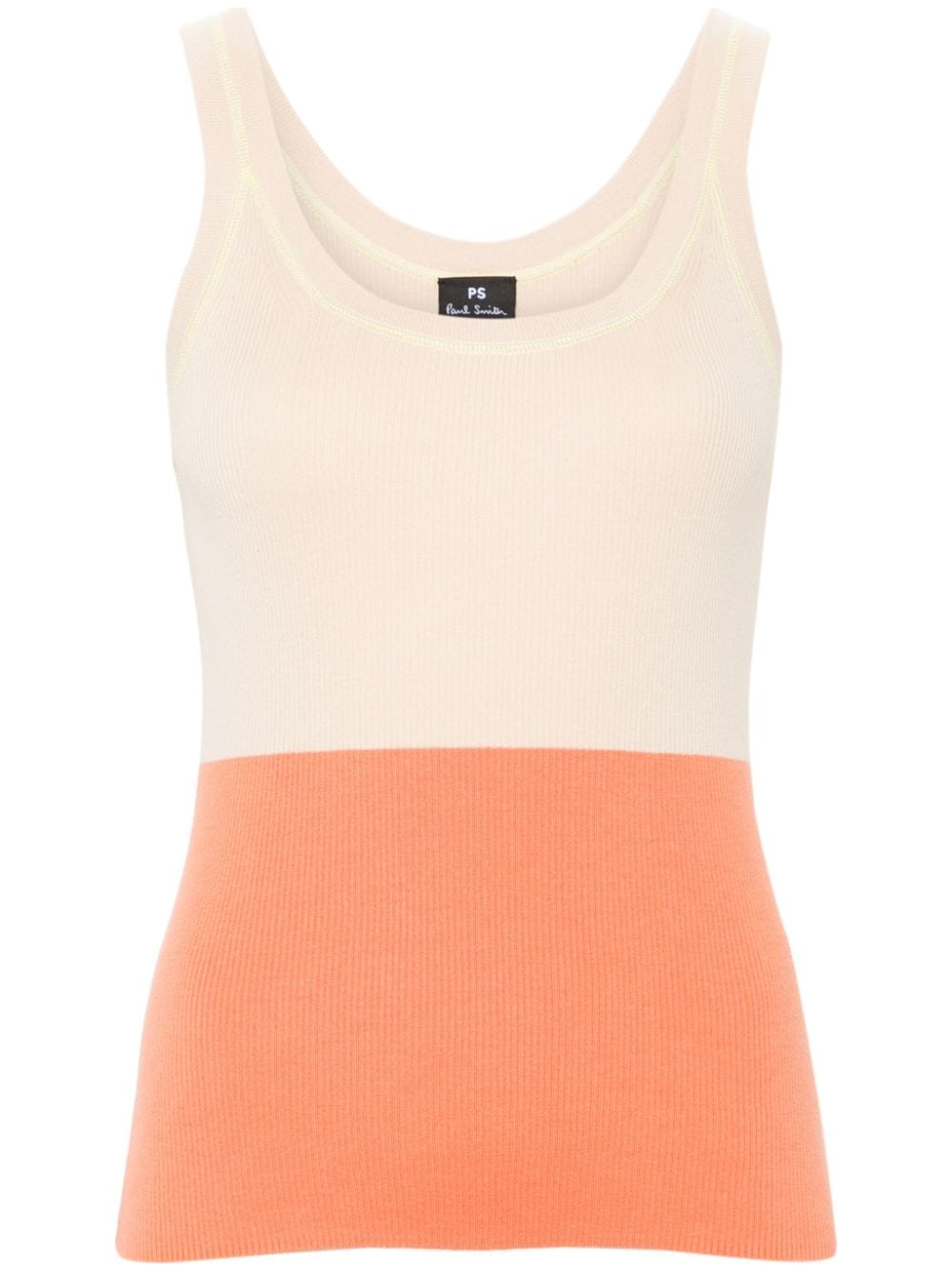 Ps By Paul Smith Colourblock Ribbed Tank Top In Neutrals