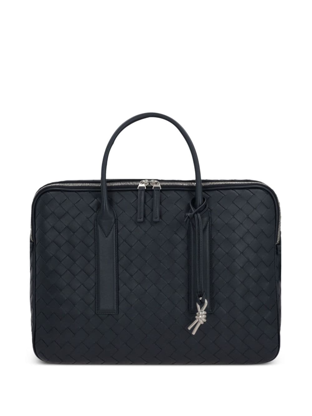 Intrecciato zipped two-way briefcase