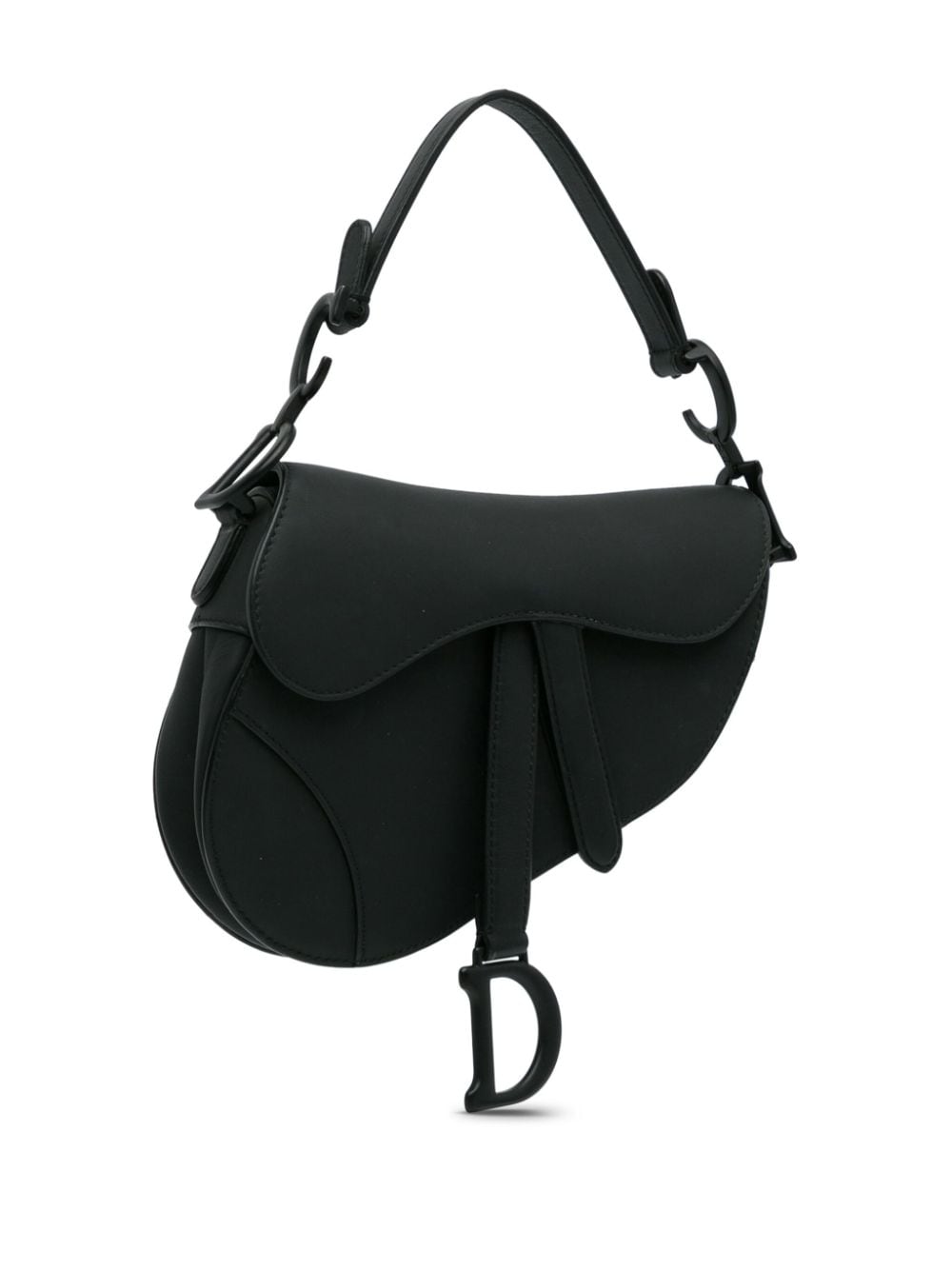 Pre-owned Dior 2019 Mini Ultra Matte Saddle Shoulder Bag In Black