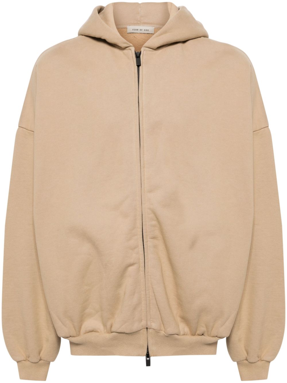 Shop Fear Of God Long-sleeve Cotton Hoodie In Brown