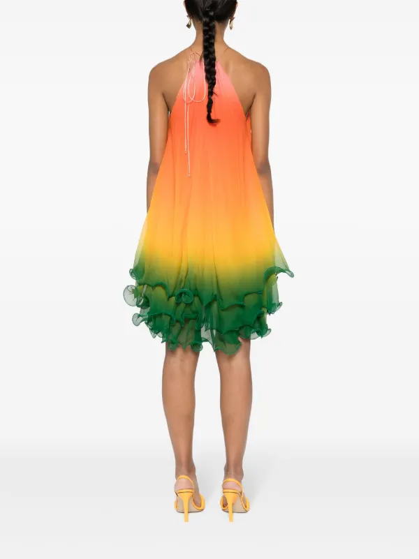Casablanca Rainbow Gradient Midi Dress | Orange | FARFETCH Casablanca Rainbow Gradient Midi Dress | Orange | FARFETCH