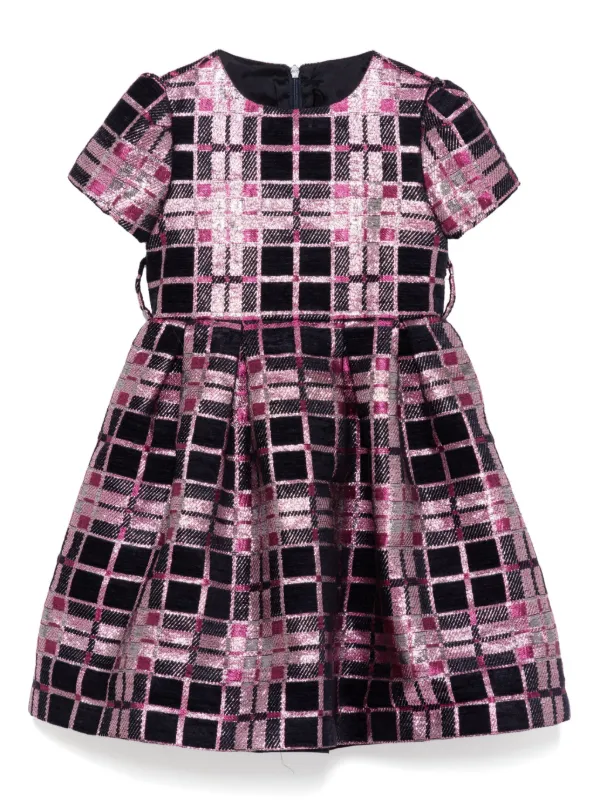 il gufo pink dress Il Gufo Checked Dress | Pink