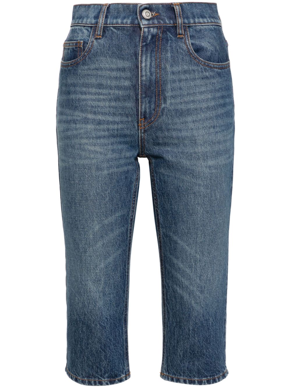 Coperni Buckle-detail Cropped Jeans In Blue
