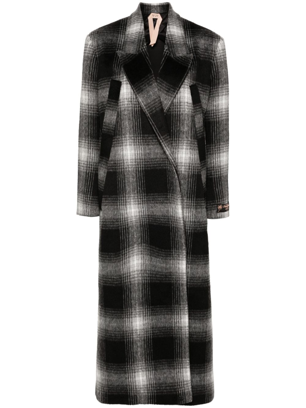 Nº21 plaid-check coat – Black