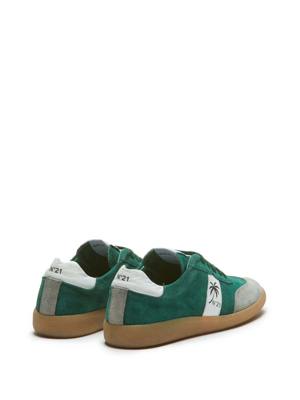 Nº21 colour-block suede sneakers - Groen