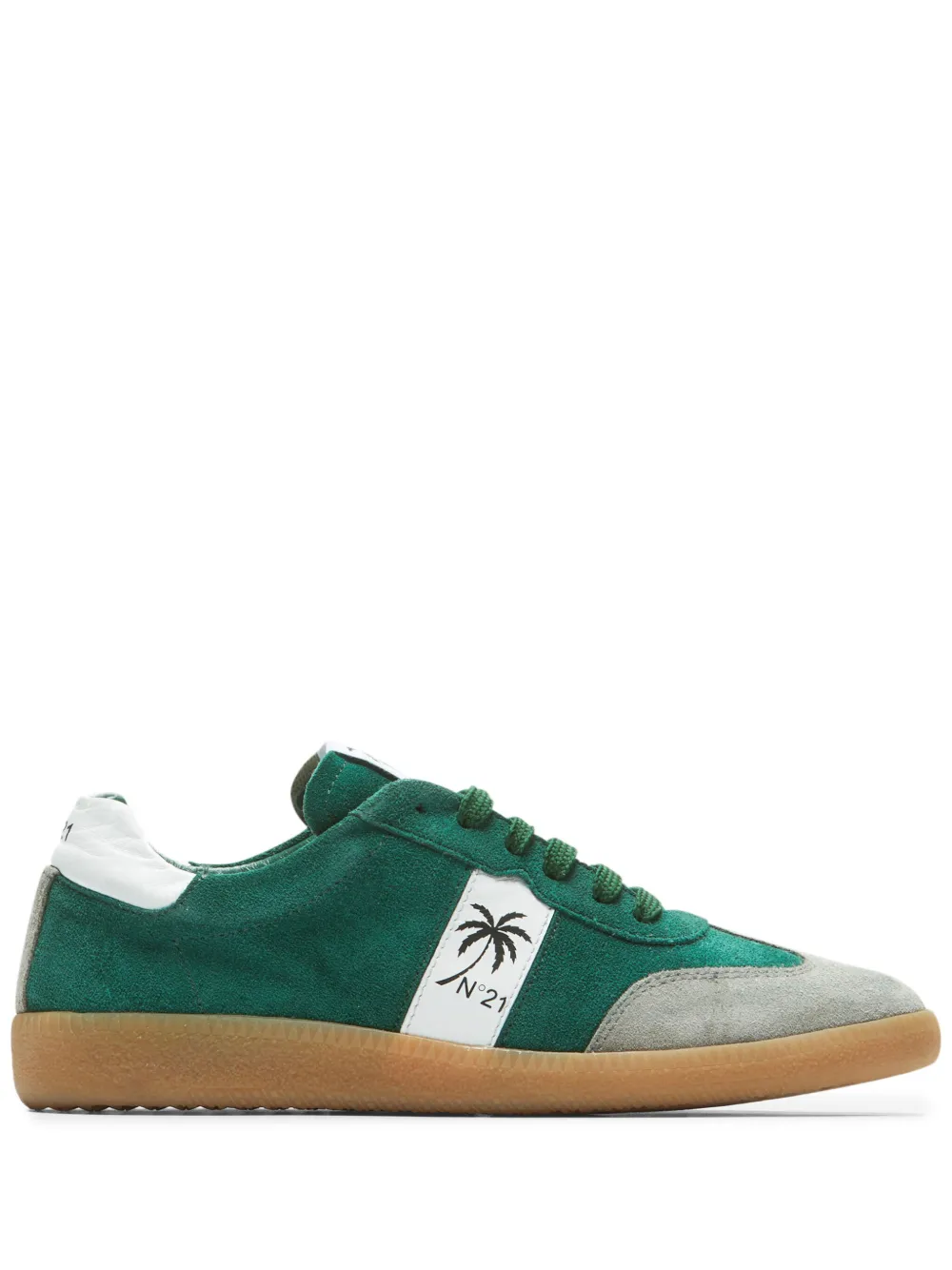 Nº21 colourblock Suede Sneakers Green FARFETCH