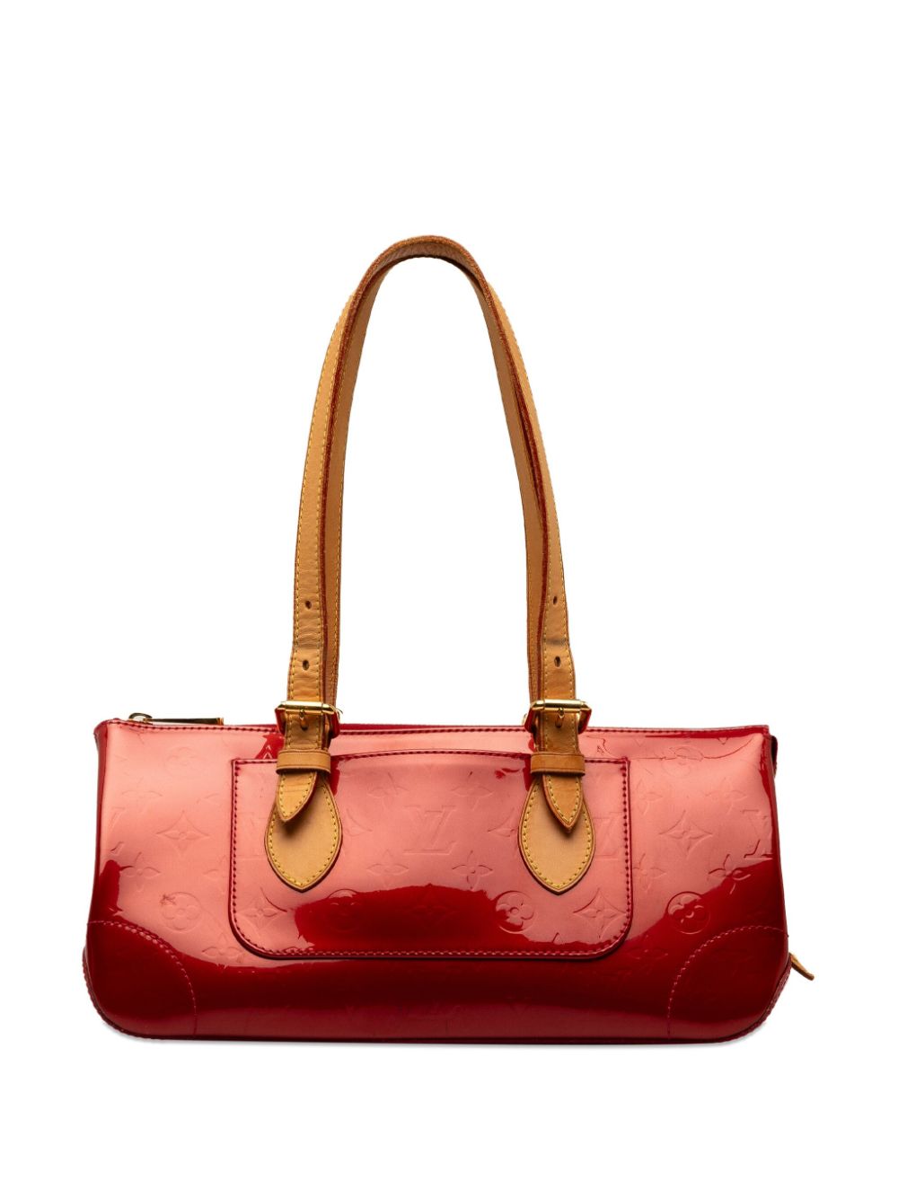 Pre-owned Louis Vuitton 2000 Monogram Vernis Rosewood Avenue Shoulder Bag In Red