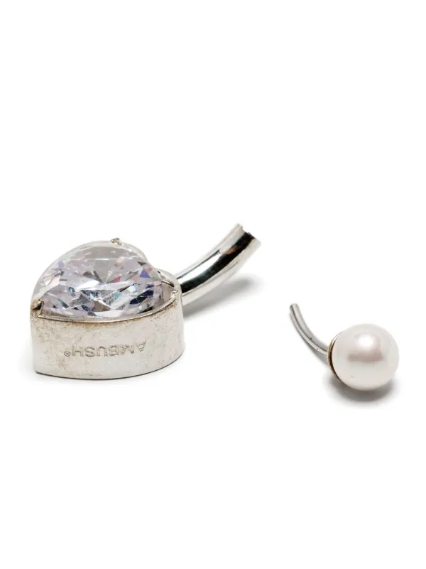 AMBUSH Iced crystal-embellished Earring | Silver | FARFETCH JO