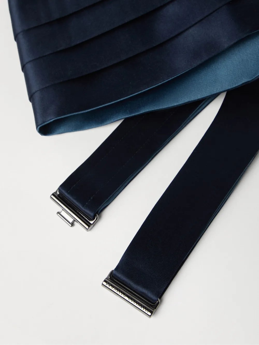 Brunello Cucinelli Satijnen riem Blauw