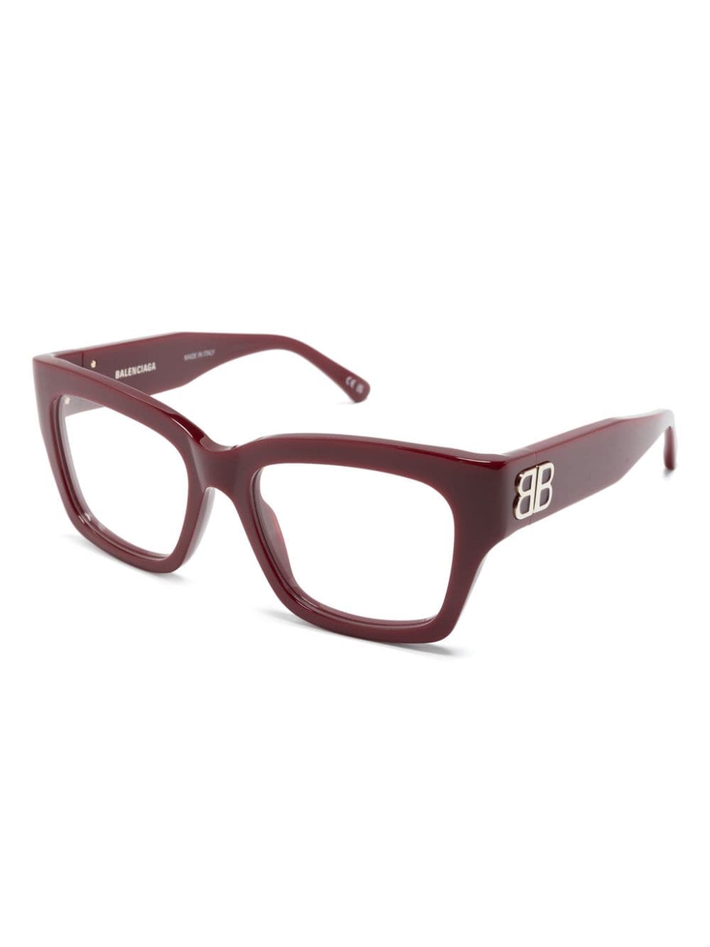 Shop Balenciaga Bb0325o Square-frame Glasses In Red
