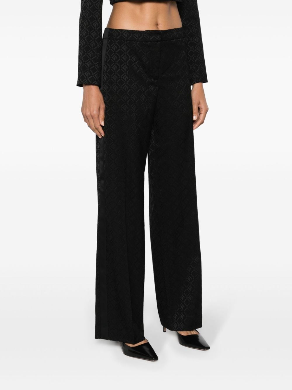 Shop Marine Serre Mid-rise Tailored Trousers In Black