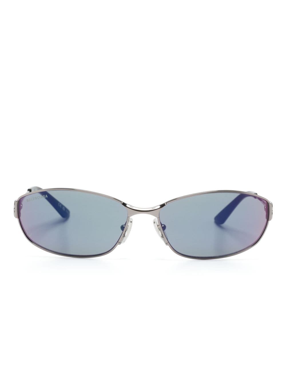 Balenciaga Oval-frame Sunglasses In Silver