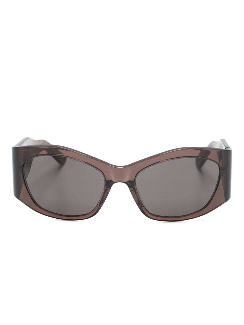 Balenciaga 透明几何图案镜框太阳眼镜 In Brown