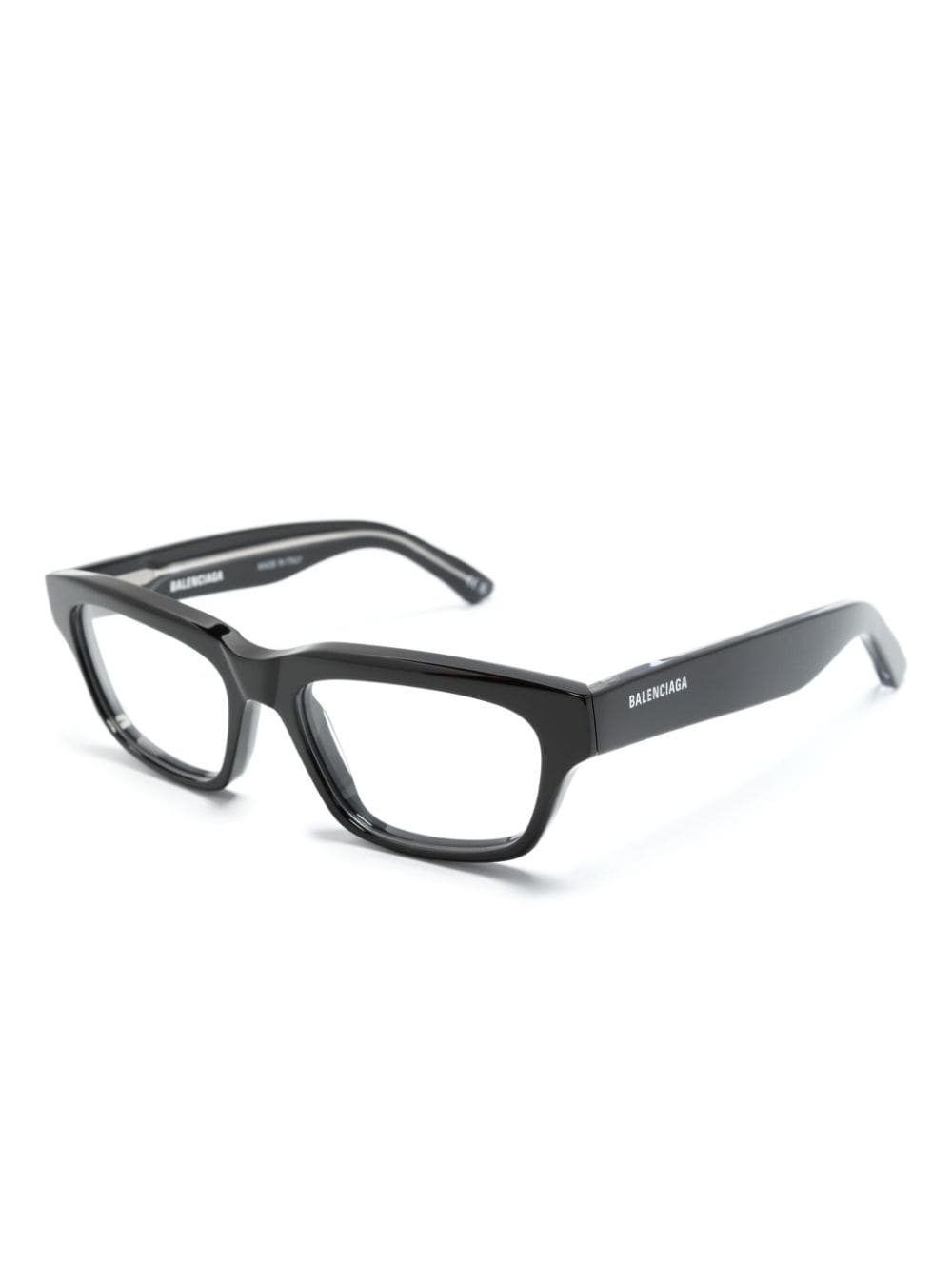Balenciaga Eyewear logo-lettering rectangle-frame glasses - Zwart