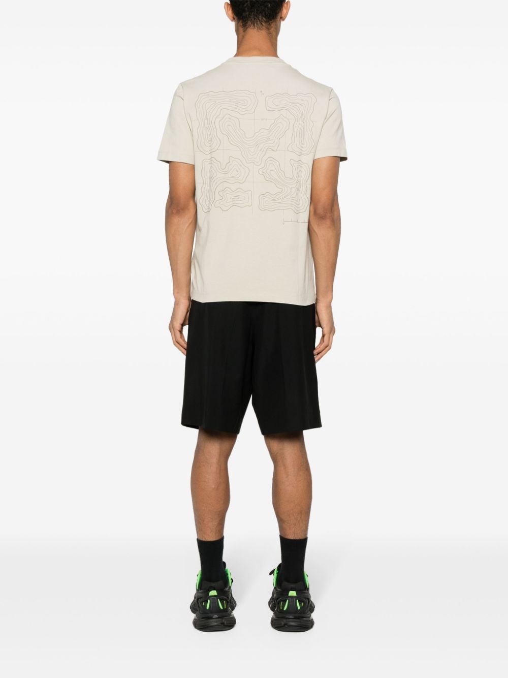 Off-White T-shirt met patroon - Beige