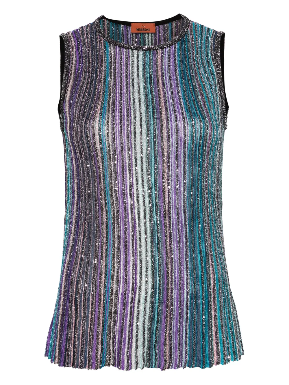 Missoni T Stripe Slvls High Nk Top In Blue