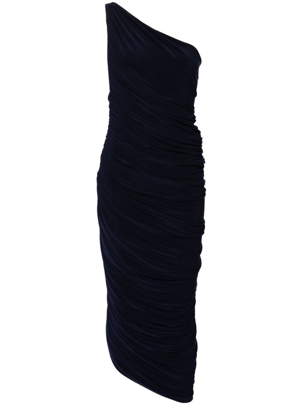 Shop Norma Kamali Diana One-shoulder Gown In Blue