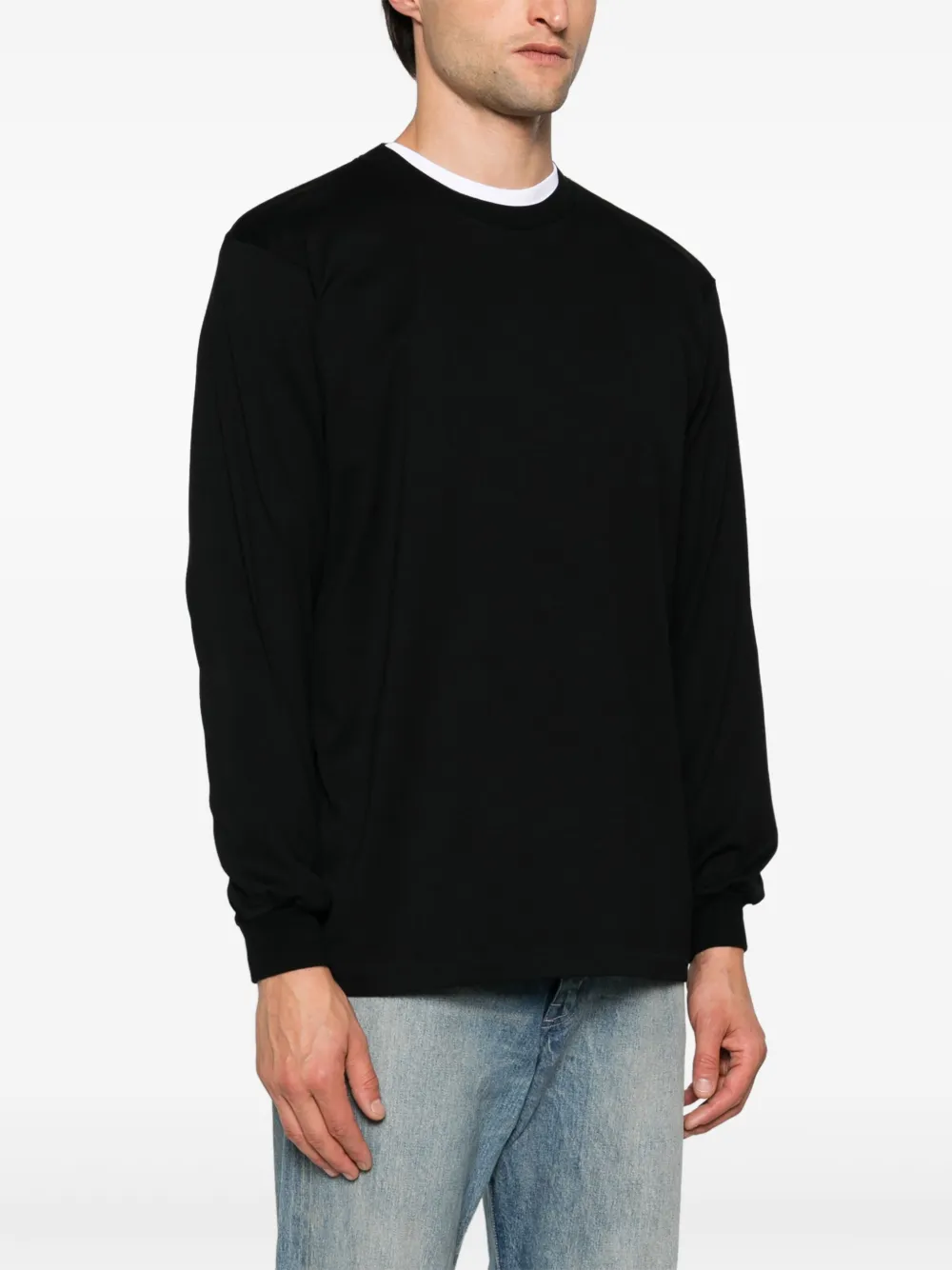 Auralee Luster Plaiting T-shirt Zwart