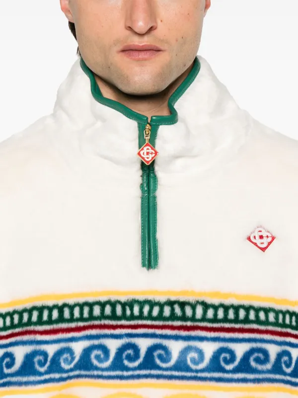 Casablanca Suéter De Jacquard Com Pelos | Branco | FARFETCH BR