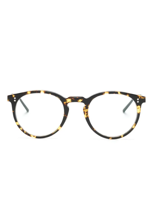 Oliver Peoples トータスシェル ラウンド眼鏡フレーム | ブラック
