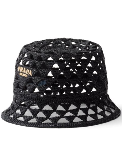 Prada logo-embroidered bucket hat 