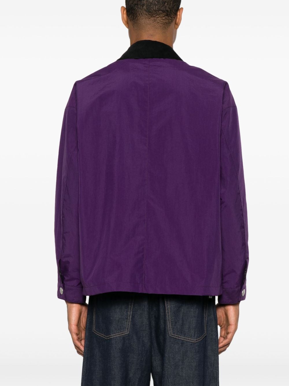 Shop Danton Taffeta Work Jacket In Purple