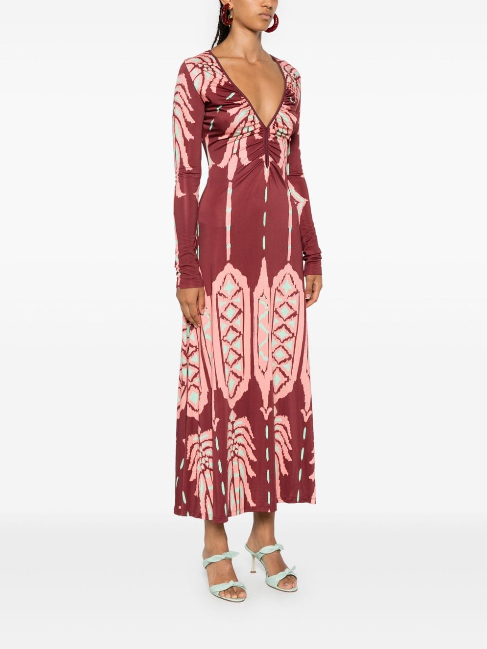 Shop Johanna Ortiz Alma Bordada Maxi Dress In Red