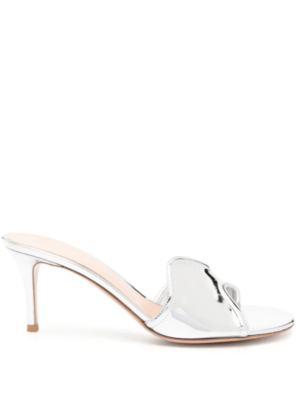 Gianvito Rossi Lucrezia 70mm レザーサンダル | シルバートーン