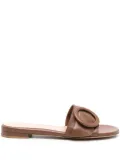 Gianvito Rossi buckle-detail leather slides - Brown