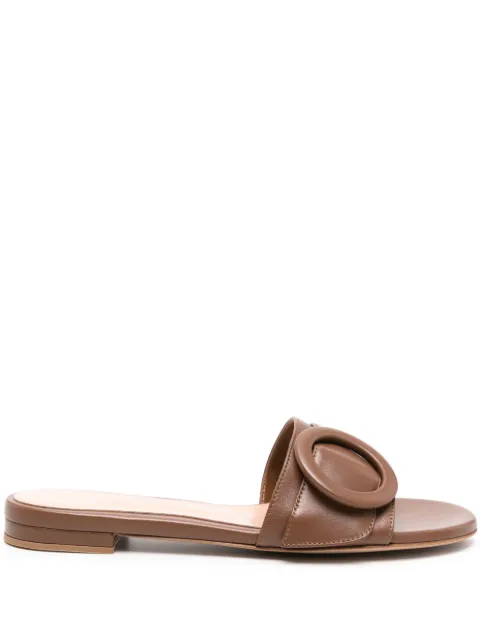 Gianvito Rossi Slide de couro com fivela