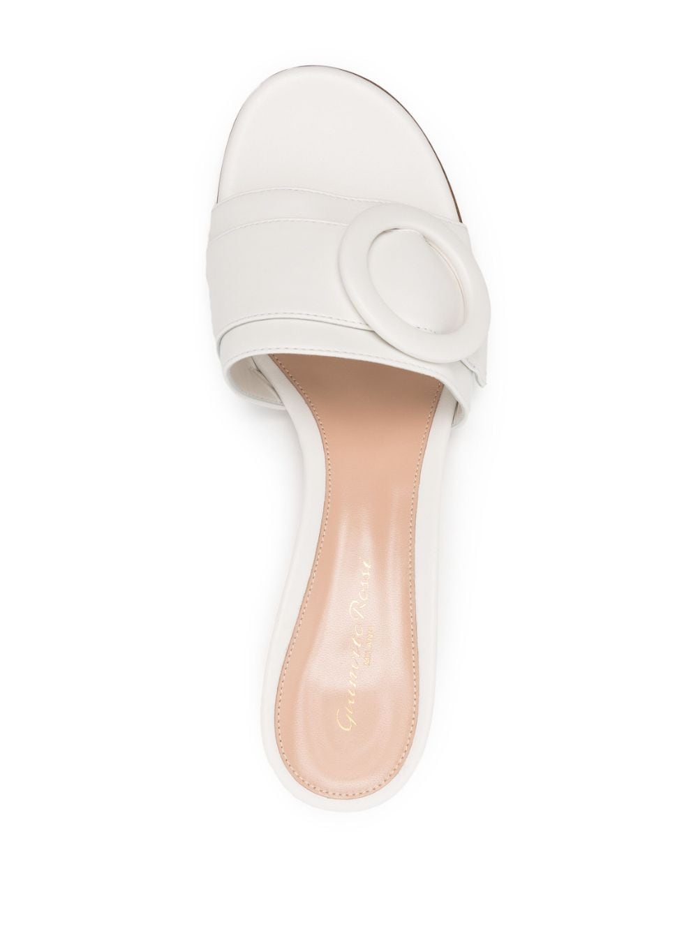 Shop Gianvito Rossi Venezia 45mm Leather Mules In White