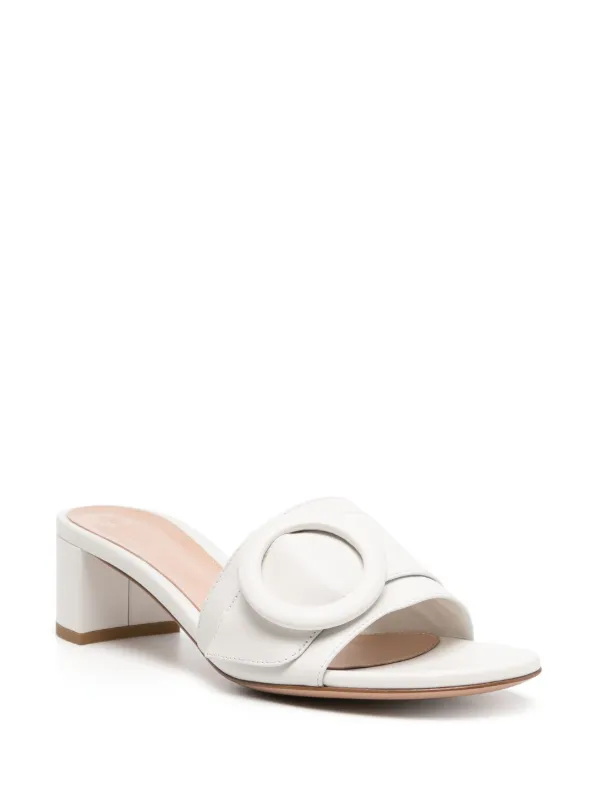 Gianvito Rossi【関税送料込】ヴェネツィア 45レザーミュール Gianvito Rossi Venezia 45mm レザーミュール | ホワイト