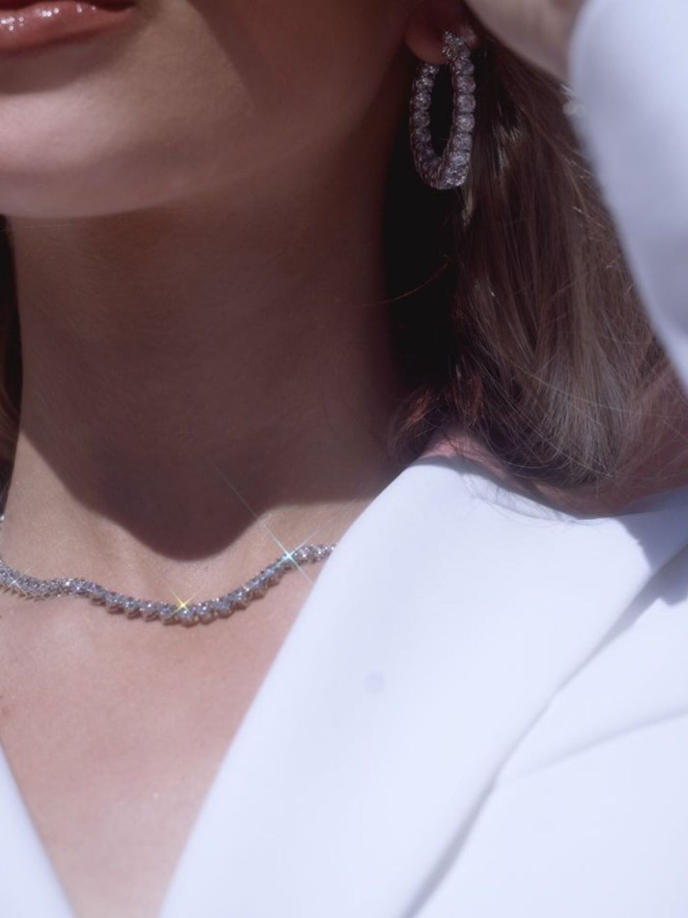 Shop Fantasia By Deserio Round Cut Tennis Necklace In Silver