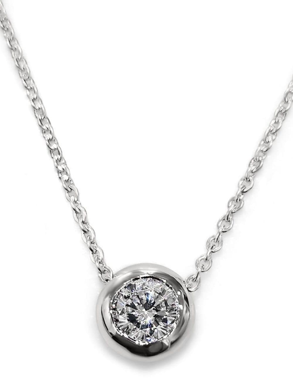 Fantasia By Deserio Bezel Set Round Pendant Necklace In 白色