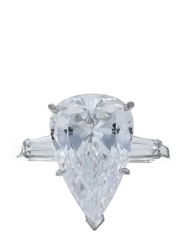 Fantasia By Deserio 14kt Gold Vermeil Pear Ring Silver