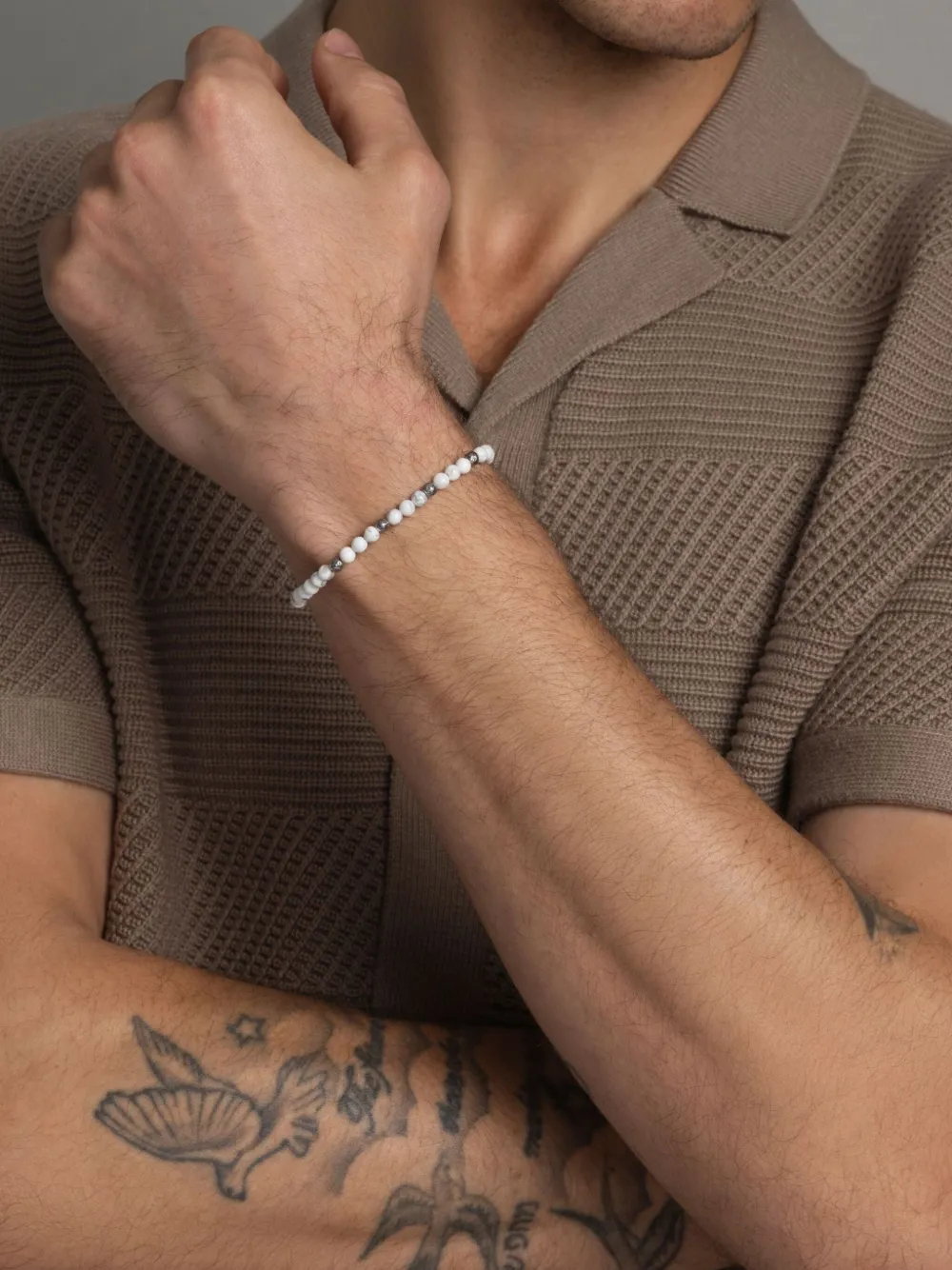 Nialaya Jewelry Howlite Beaded Bracelet In White