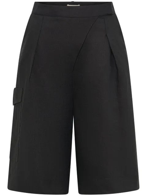 Nicholas Imani overlapped linen bermuda shorts