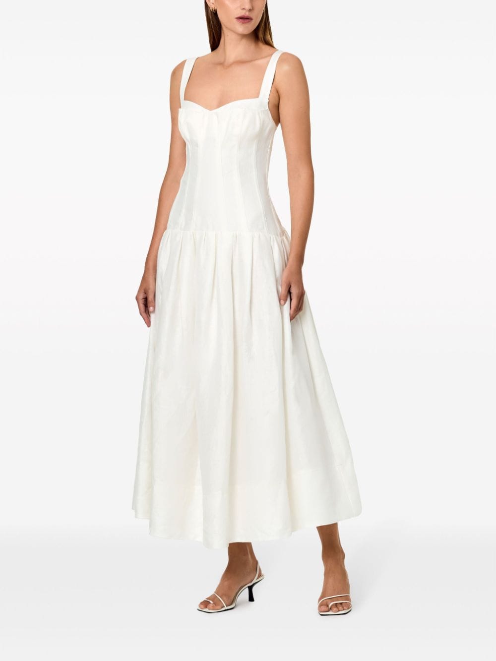 Shop Nicholas Makenna Linen Dress In White