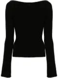 Courrèges boat-neck ribbed-knit top - Black