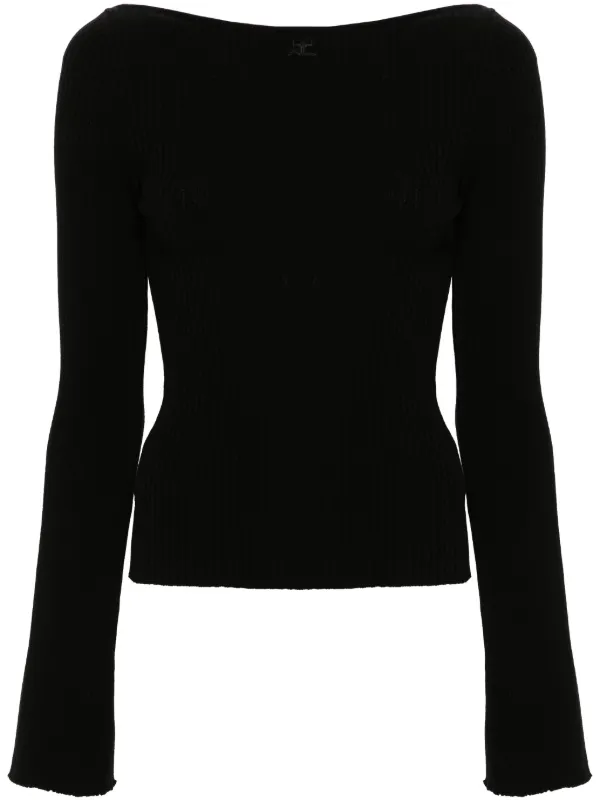 【関税＆送料込】courreges (クレージュ) BOAT NECK Tシャツ courreges クレージュ 半袖 Tシャツ レディース コットン