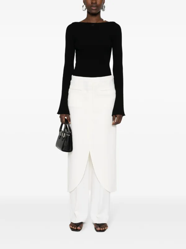 Courrèges boat-neck ribbed-knit Top | Black | FARFETCH