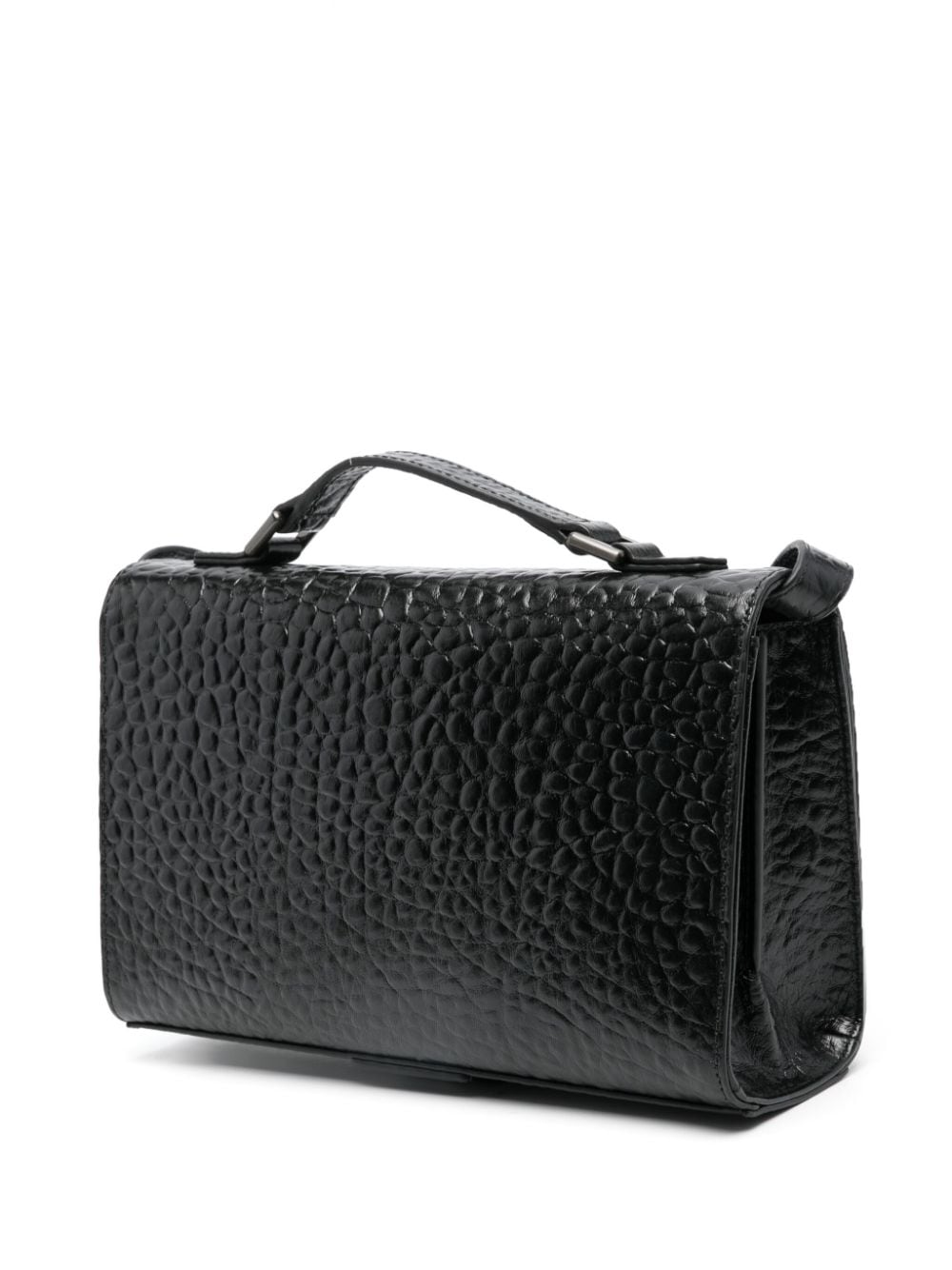Shop Emporio Armani Small Leather Shoulder Bag In Black