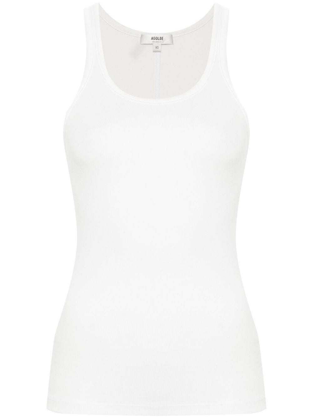 Agolde Sleeveless Ribbed-knit Top In White