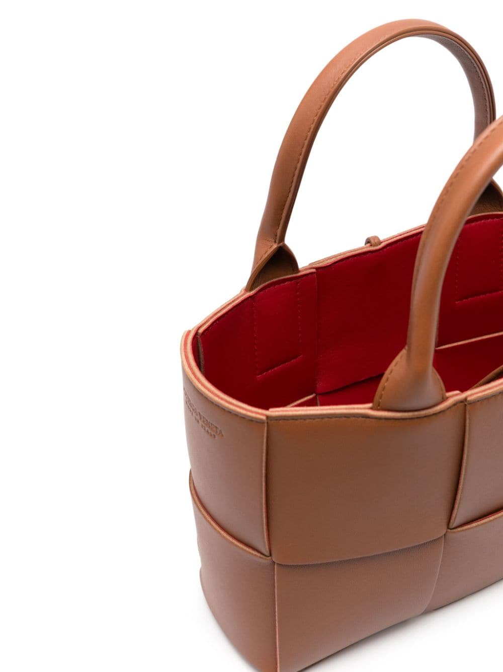 Shop Bottega Veneta Mini Arco Tote Bag In Braun