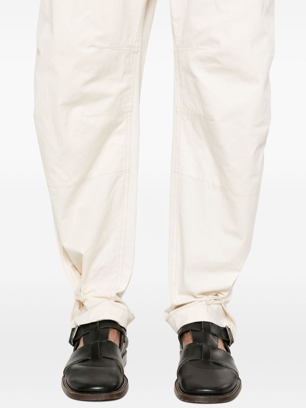 Shop Lemaire Drawstring-waist Loose Trousers In Neutrals