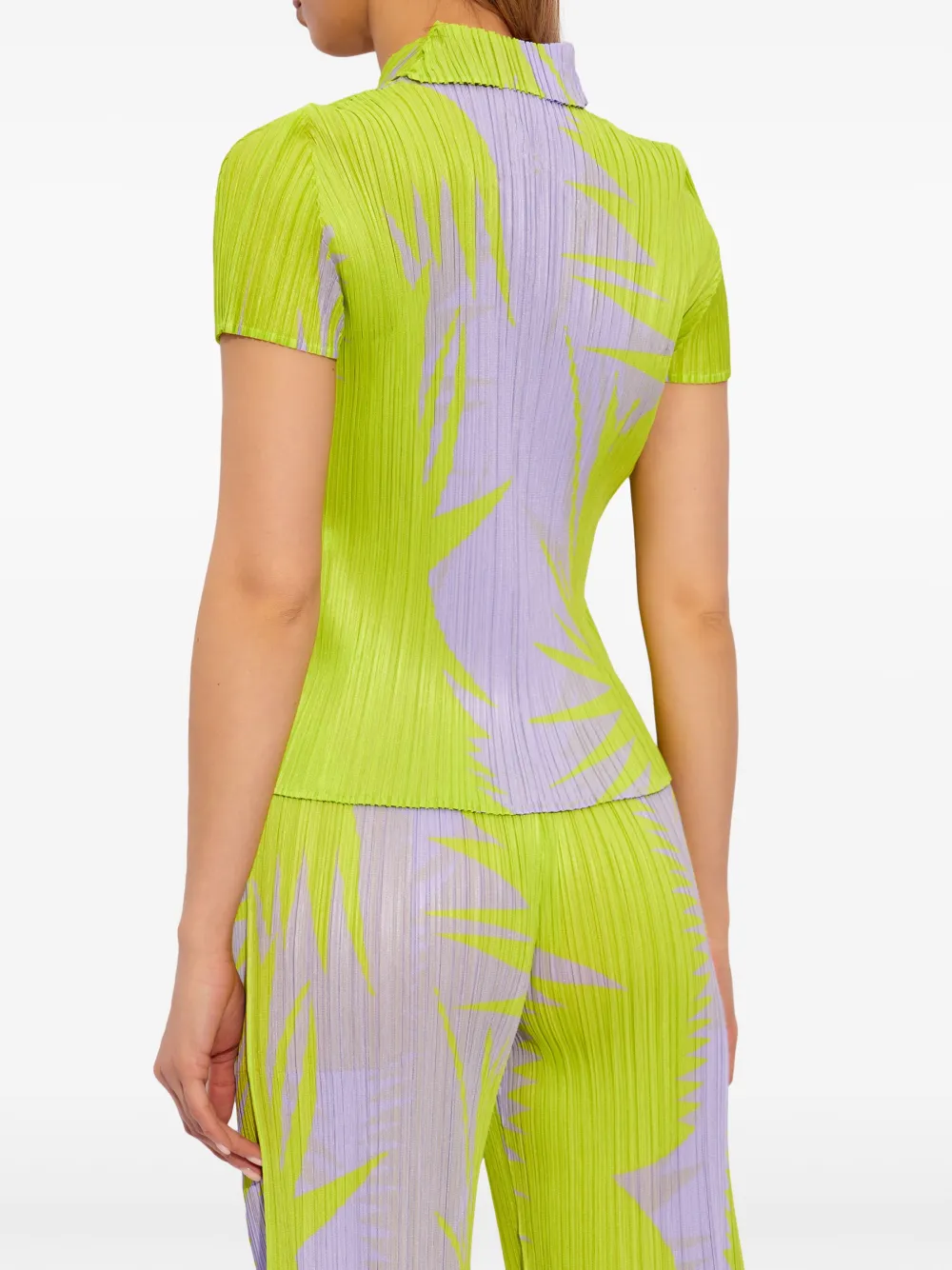 Pleats Please Issey Miyake Piquant print Top Groen