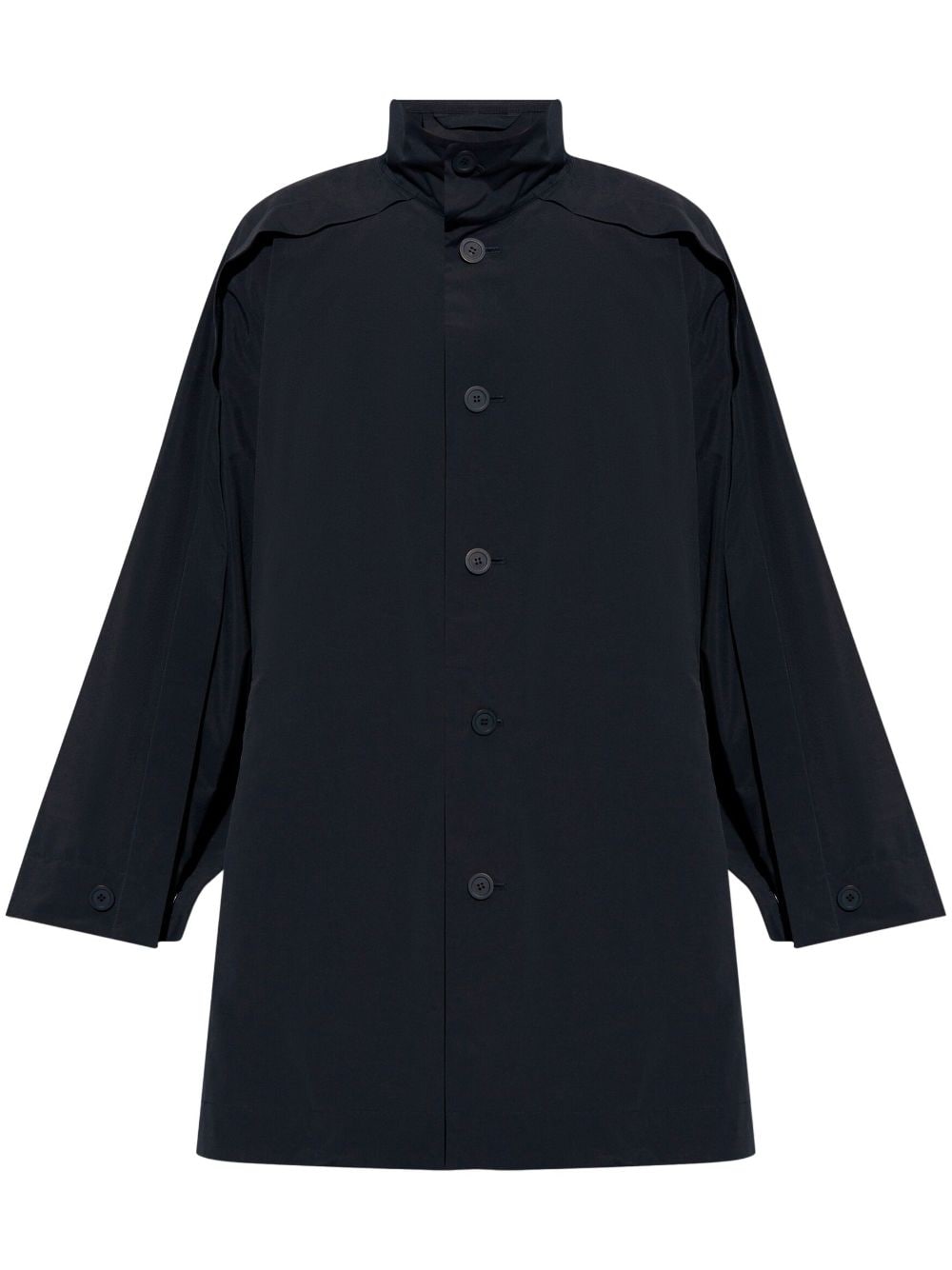 Homme Plissé Issey Miyake Wing stand-collar mid-length coat Blauw