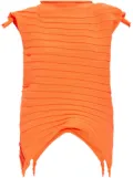 Pleats Please Issey Miyake Asymmetrical stripe top - Orange